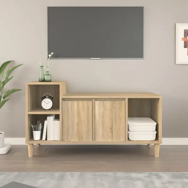 Gossi comoda tv, stejar sonoma, 100x35x55 cm, lemn prelucrat