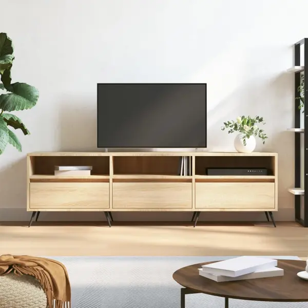 Gossi comoda tv, stejar sonoma, 150x30x44,5 cm, lemn prelucrat