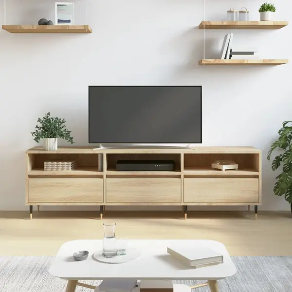 Gossi comoda tv, stejar sonoma, 150x30x44,5 cm, lemn prelucrat
