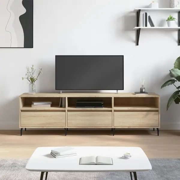 Gossi comoda tv, stejar sonoma, 150x30x44,5 cm, lemn prelucrat