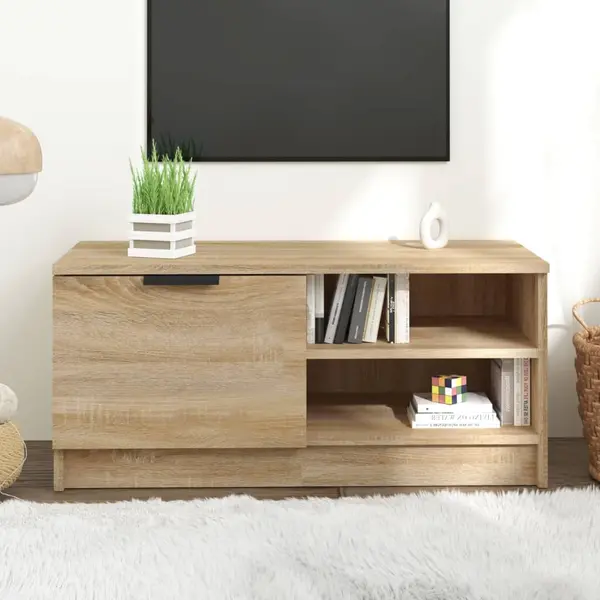 Gossi comoda tv, stejar sonoma, 80x35x36,5 cm, lemn prelucrat
