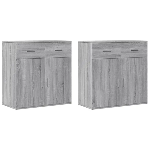 Gossi comode, 2 buc., gri sonoma, 79x38x80 cm, lemn compozit