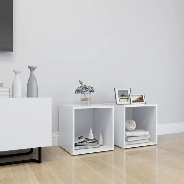Gossi comode tv, 2 buc., alb, 37x35x37 cm, pal