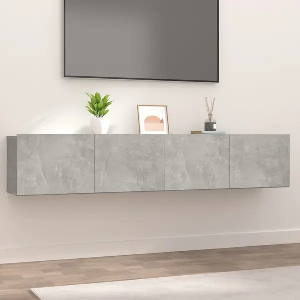 Gossi comode tv, 2 buc., gri beton, 80x30x30 cm, lemn compozit