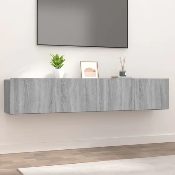 Gossi comode tv, 2 buc., gri sonoma, 80x30x30 cm, lemn prelucrat
