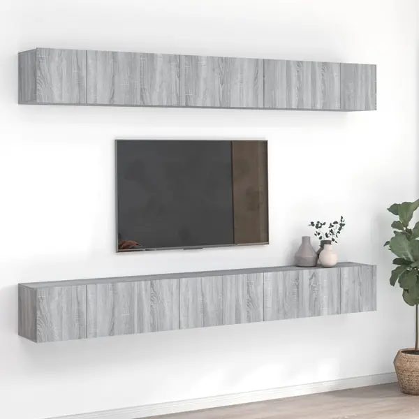 Gossi comode tv, 8 buc., gri sonoma, 60x30x30 cm, lemn prelucrat