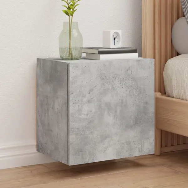 Gossi comode tv de perete, 2 buc. gri beton, 40,5x30x40 cm, lemn