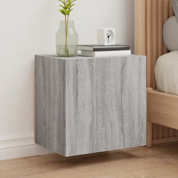 Gossi comode tv de perete, 2 buc., gri sonoma, 40,5x30x40 cm, lemn