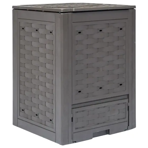Gossi compostor de gradina, maro, 60x60x83 cm, 300 l plastic ratan