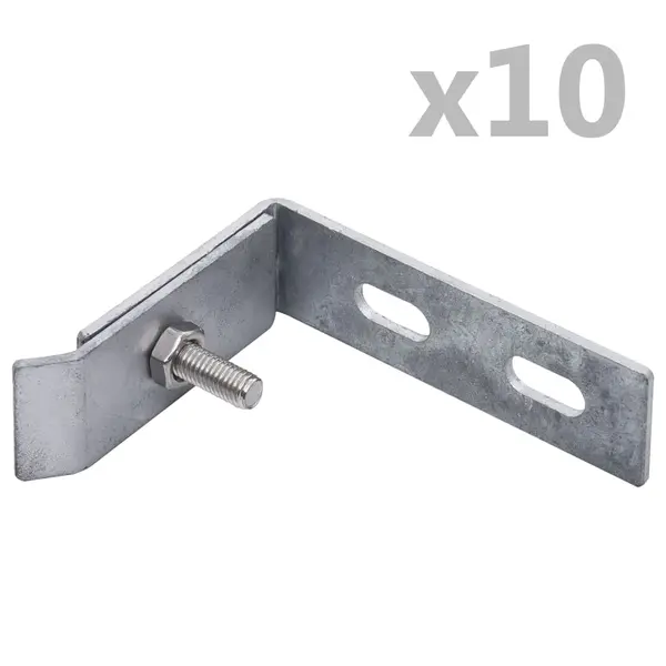 Gossi conector de colt de perete, 10 seturi, argintiu