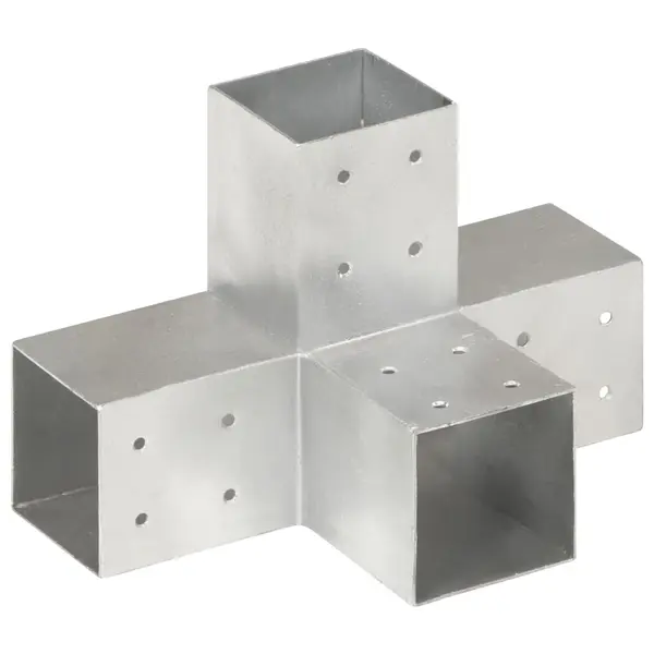 Gossi conector de grinda, forma x, 81 x 81 mm, metal galvanizat