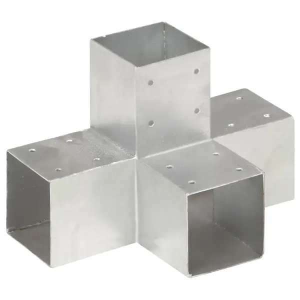 Gossi conector de grinda, forma x, 91 x 91 mm, metal galvanizat