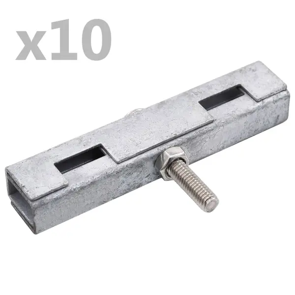 Gossi conector in forma de u grilaj gradina, 10 seturi, argintiu