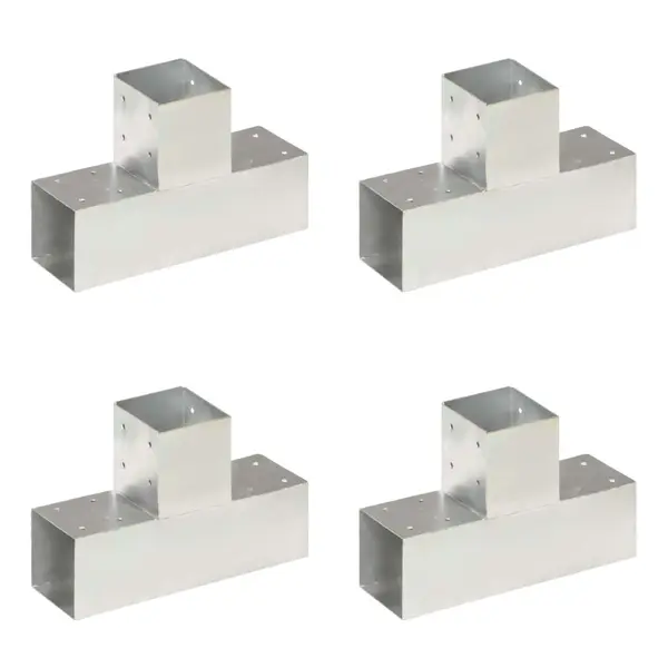 Gossi conectori de grinda, 4 buc, forma t, 91x91 mm, metal galvanizat