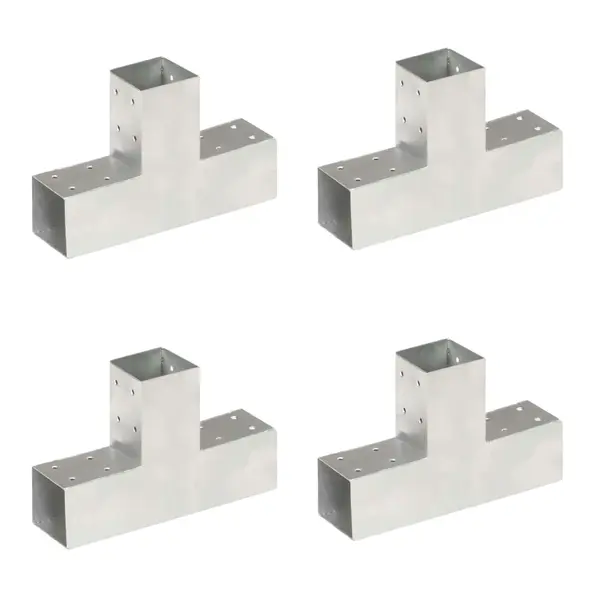 Gossi conectori de grinda, forma t, 4 buc, 71x71 mm, metal galvanizat