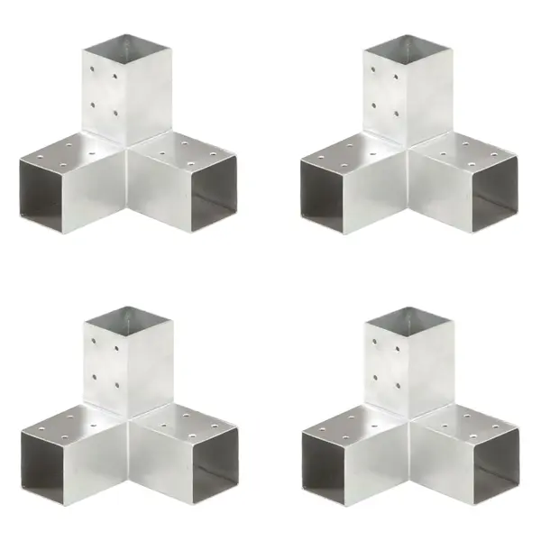 Gossi conectori de grinda, forma y, 4 buc, 71x71 mm, metal galvanizat