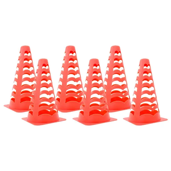 Gossi conuri de fotbal, 6 buc., portocaliu, stivuibile, 13x13x22,5 cm