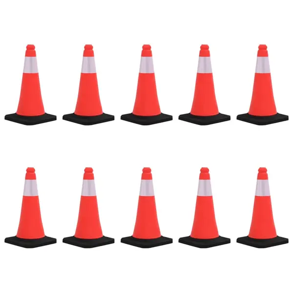 Gossi conuri de trafic reflectorizante cu baze grele, 10 buc., 50 cm
