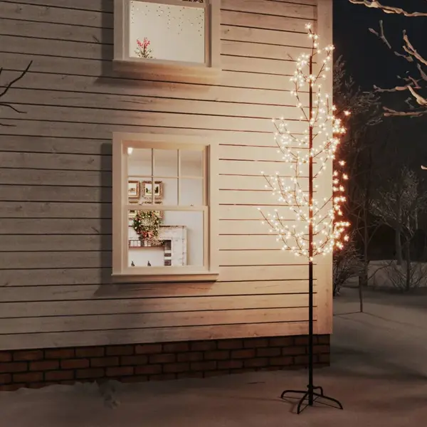 Gossi copac cu flori de cires cu led, 368 led-uri alb calde, 300 cm