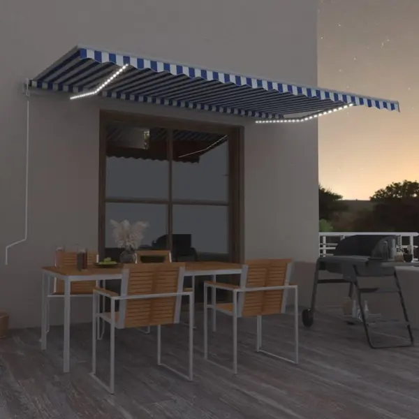 Gossi copertina automata cu led&senzor vant, albastru&alb, 500x350 cm
