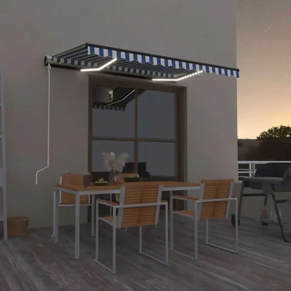 Gossi copertina automata cu senzor vant&led, albastru/alb, 400x300 cm