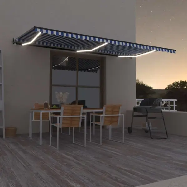 Gossi copertina automata cu senzor vant&led, albastru/alb, 600x300 cm