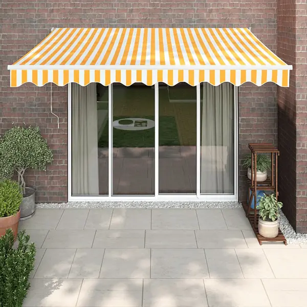 Gossi copertina automata retractabila, galben si alb, 3,5x2,5 m
