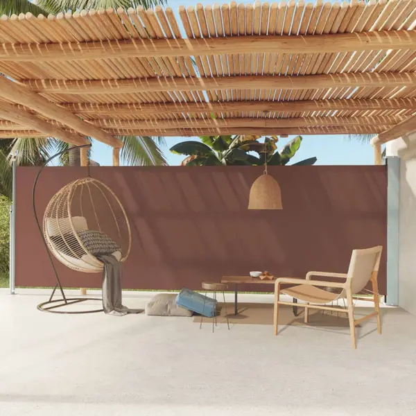 Gossi copertina laterala retractabila de terasa, maro, 180x600 cm
