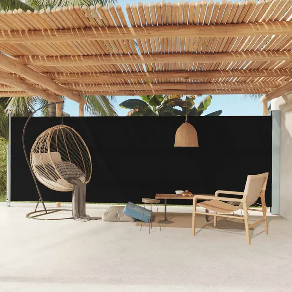 Gossi copertina laterala retractabila de terasa, negru, 180x600 cm
