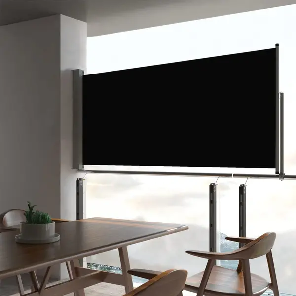 Gossi copertina laterala retractabila de terasa, negru, 60 x 300 cm