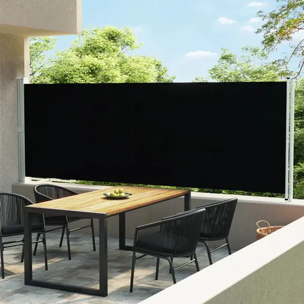 Gossi copertina laterala retractabila de terasa, negru, 600 x 160 cm