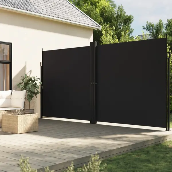 Gossi copertina laterala retractabila, negru, 200x1200 cm