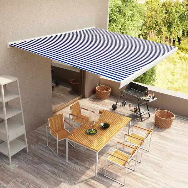 Gossi copertina motorizata tip caseta, albastru si alb, 400 x 300 cm