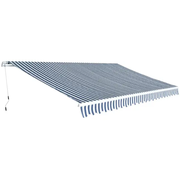 Gossi copertina pliabila, actionata manual, albastru/alb, 500 cm
