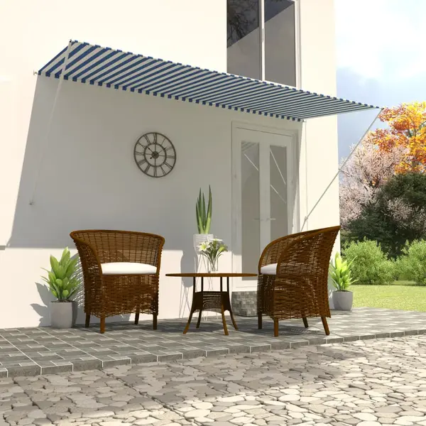 Gossi copertina retractabila, albastru si alb, 300 x 150 cm