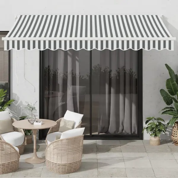Gossi copertina retractabila antracit/alb, 3,5x2,5 m, textil/aluminiu