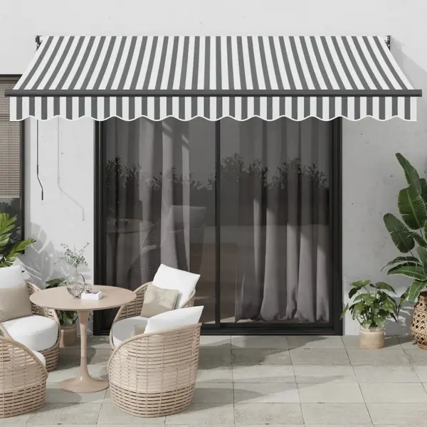 Gossi copertina retractabila antracit/alb, 3,5x2,5 m, textil/aluminiu