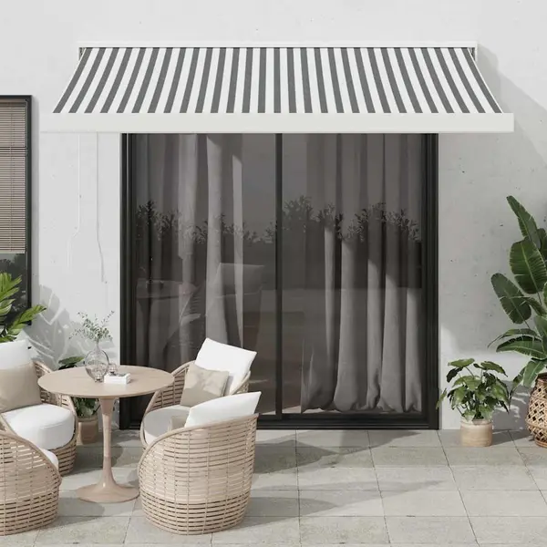 Gossi copertina retractabila antracit/alb, 3,5x2,5 m, textil/aluminiu