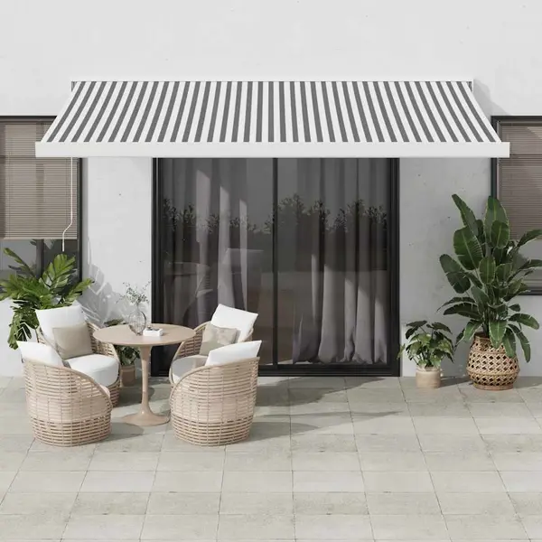 Gossi copertina retractabila antracit/alb, 4x3 m, textil/aluminiu