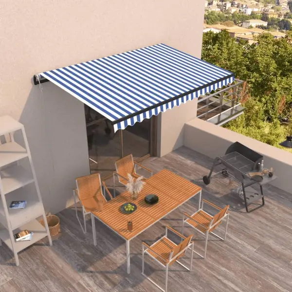 Gossi copertina retractabila automat, albastru si alb, 450x350 cm