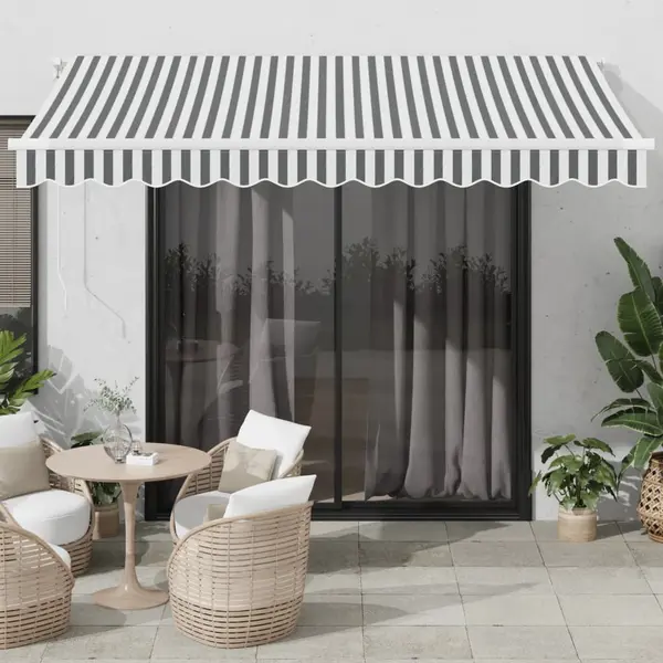Gossi copertina retractabila automat, antracit/alb, 350x250 cm