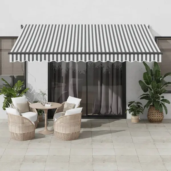 Gossi copertina retractabila automat cu led, antracit/alb, 400x300 cm