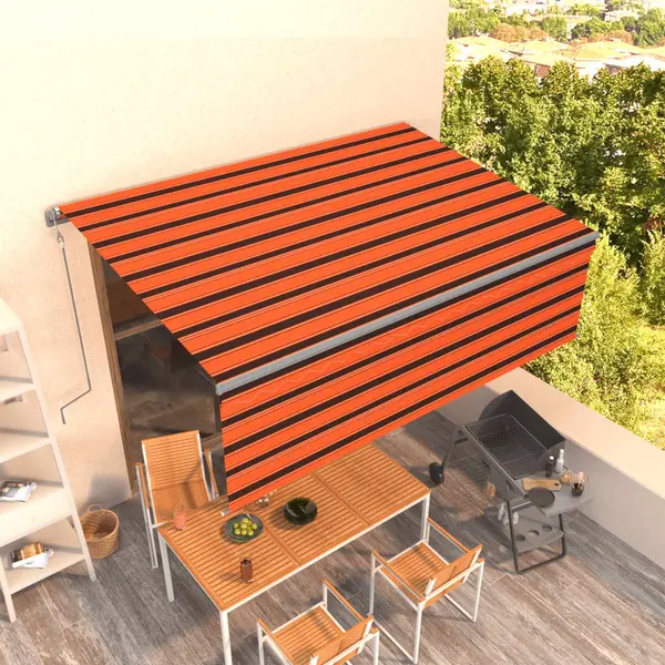 Gossi copertina retractabila automat cu stor, portocaliu&maro, 4x3 m