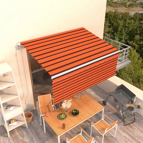 Gossi copertina retractabila automat cu stor portocaliu&maro 3,5x2,5m