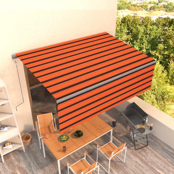 Gossi copertina retractabila automat cu stor, portocaliu&maro 4,5x3 m