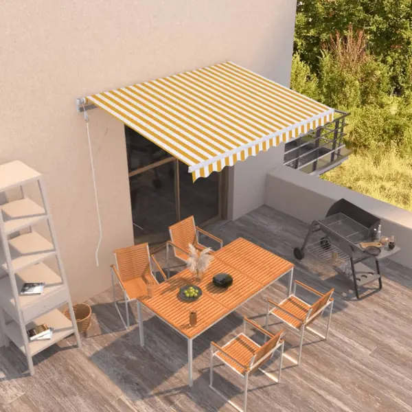 Gossi copertina retractabila automat, galben si alb, 350x250 cm