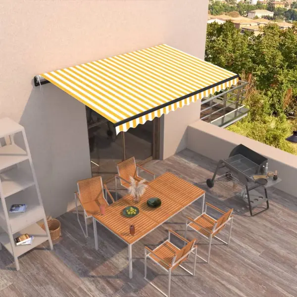 Gossi copertina retractabila automat, galben si alb, 400x350 cm