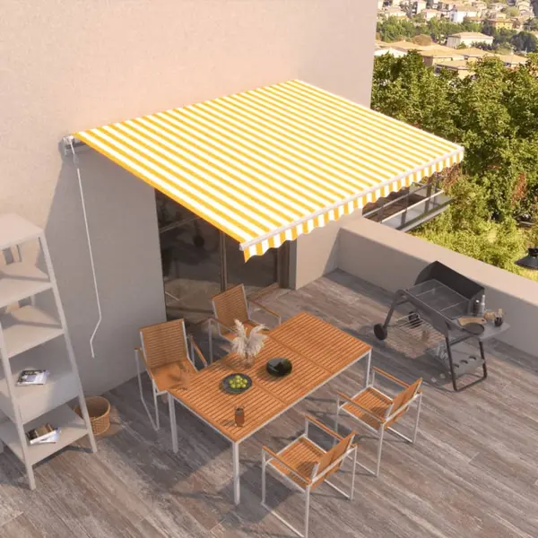 Gossi copertina retractabila automat, galben si alb, 450x300 cm