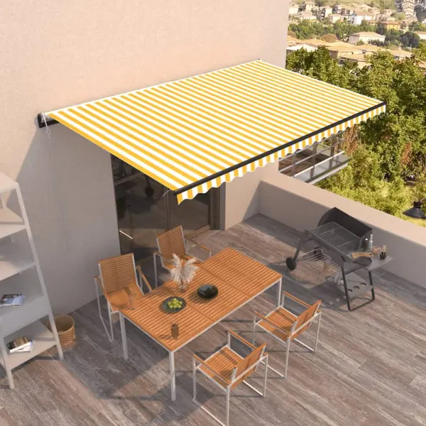 Gossi copertina retractabila automat, galben si alb, 500x350 cm