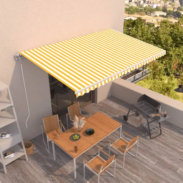 Gossi copertina retractabila automat, galben si alb, 500x350 cm
